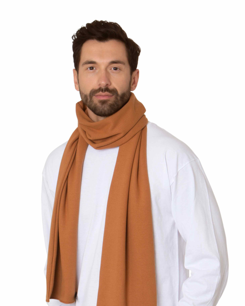 Bayside 1150 Unisex USA Made Thick Waffle Knit Thermal Cotton Scarf