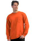 Bayside 3055 Union Made Heavyweight Long Sleeve Pocket T-Shirt