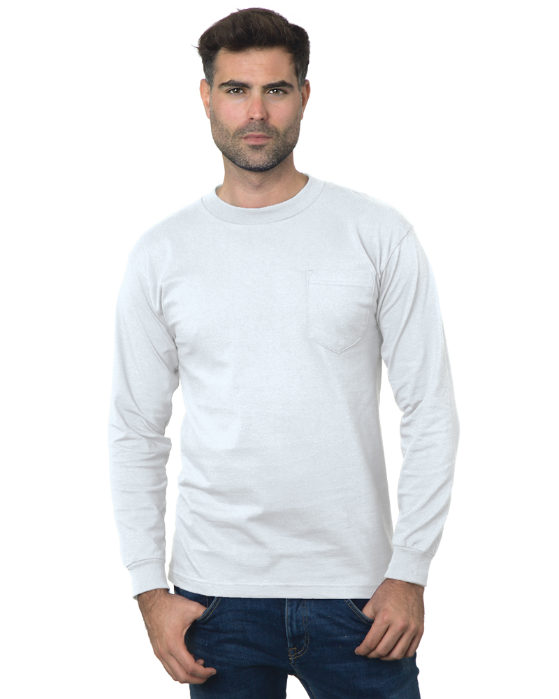 Bayside 3055 Union Made Heavyweight Long Sleeve Pocket T-Shirt