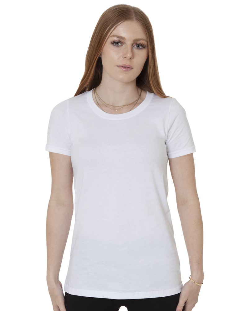 Bayside 5850 Made In USA Women's Fine Jersey Crew