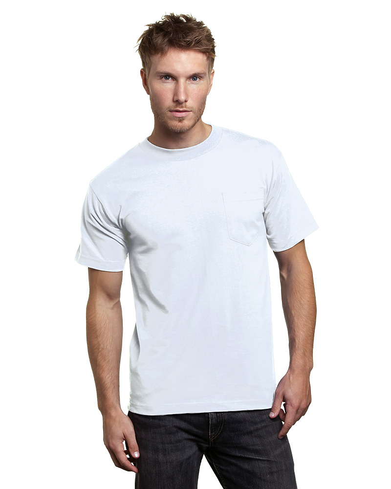Bayside 7100 USA Made Heavyweight Pocket T-Shirt 100% Cotton