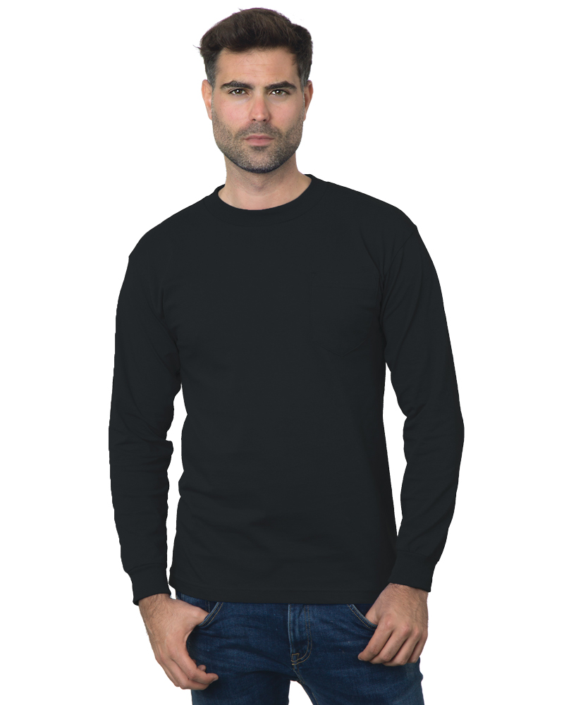 Bayside 3055 Union Made Heavyweight Long Sleeve Pocket T-Shirt