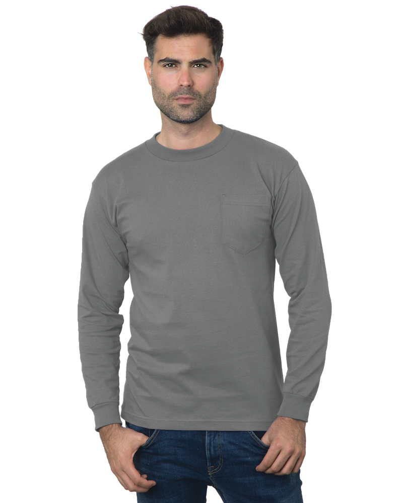 Bayside 3055 Union Made Heavyweight Long Sleeve Pocket T-Shirt
