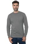 Bayside 3055 Union Made Heavyweight Long Sleeve Pocket T-Shirt