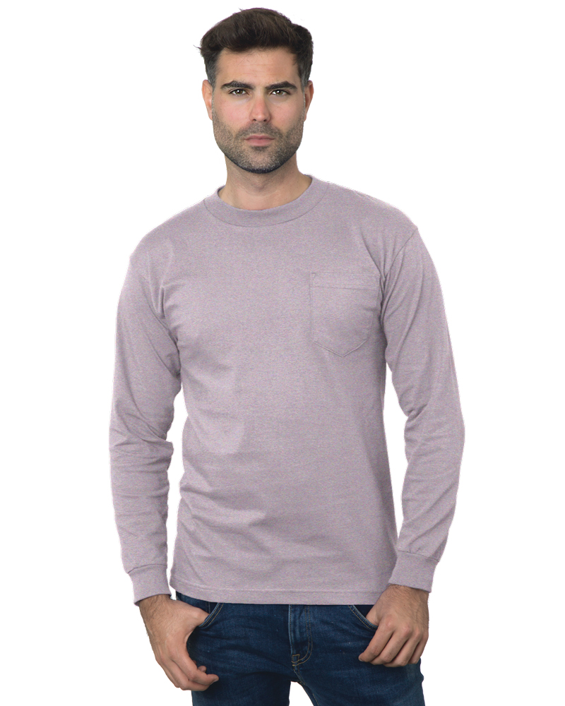 Bayside 3055 Union Made Heavyweight Long Sleeve Pocket T-Shirt