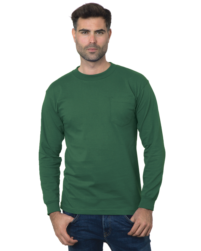 Bayside 3055 Union Made Heavyweight Long Sleeve Pocket T-Shirt