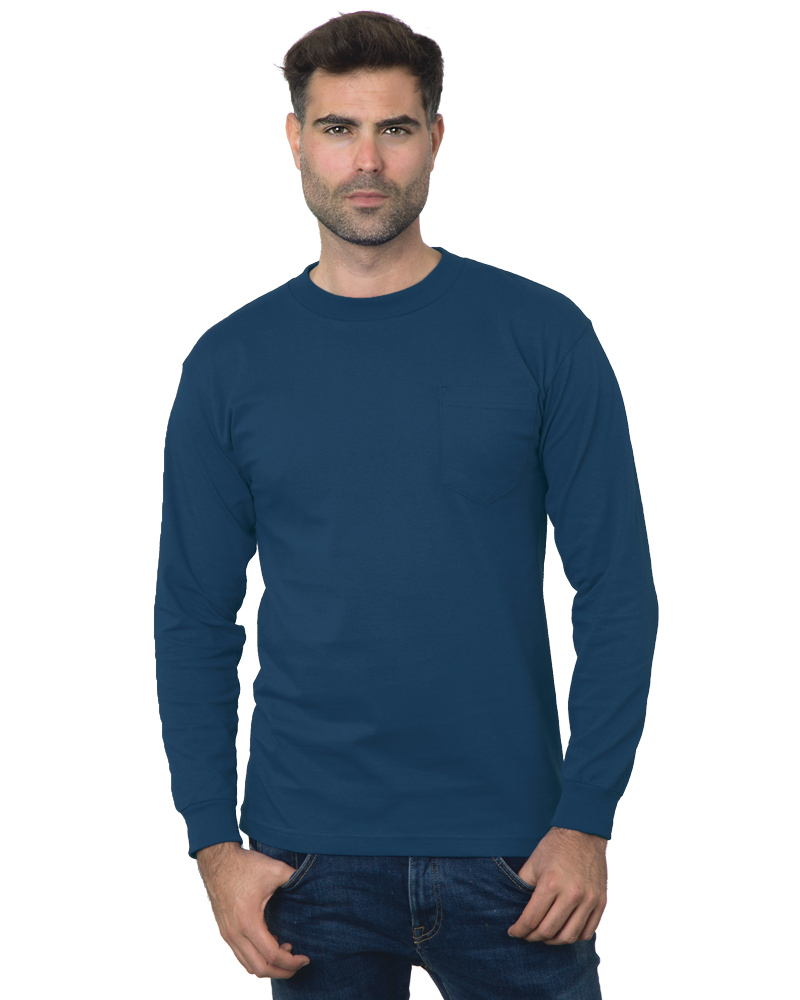 Bayside 3055 Union Made Heavyweight Long Sleeve Pocket T-Shirt