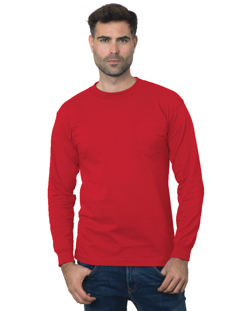 Bayside 3055 Union Made Heavyweight Long Sleeve Pocket T-Shirt