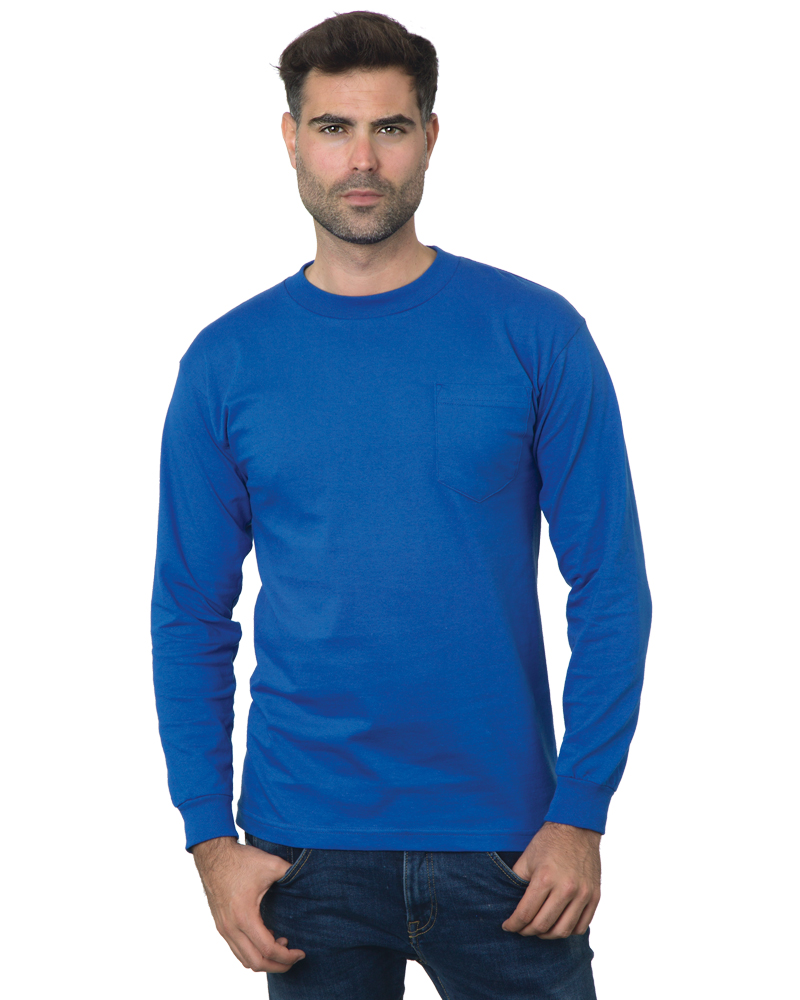 Bayside 3055 Union Made Heavyweight Long Sleeve Pocket T-Shirt