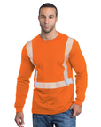 Bayside 3705 Hi-Vis Long Sleeve Crew With Segmented Striping