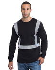 Bayside 3705 Hi-Vis Long Sleeve Crew With Segmented Striping