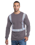 Bayside 3705 Hi-Vis Long Sleeve Crew With Segmented Striping