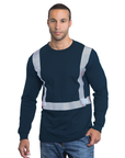 Bayside 3705 Hi-Vis Long Sleeve Crew With Segmented Striping