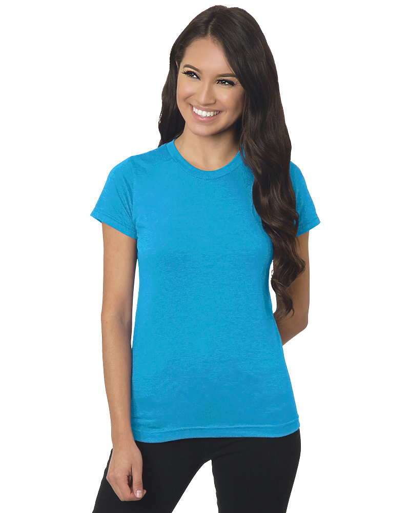 Bayside 4990 Made In USA Junior Fine Jersey Crew