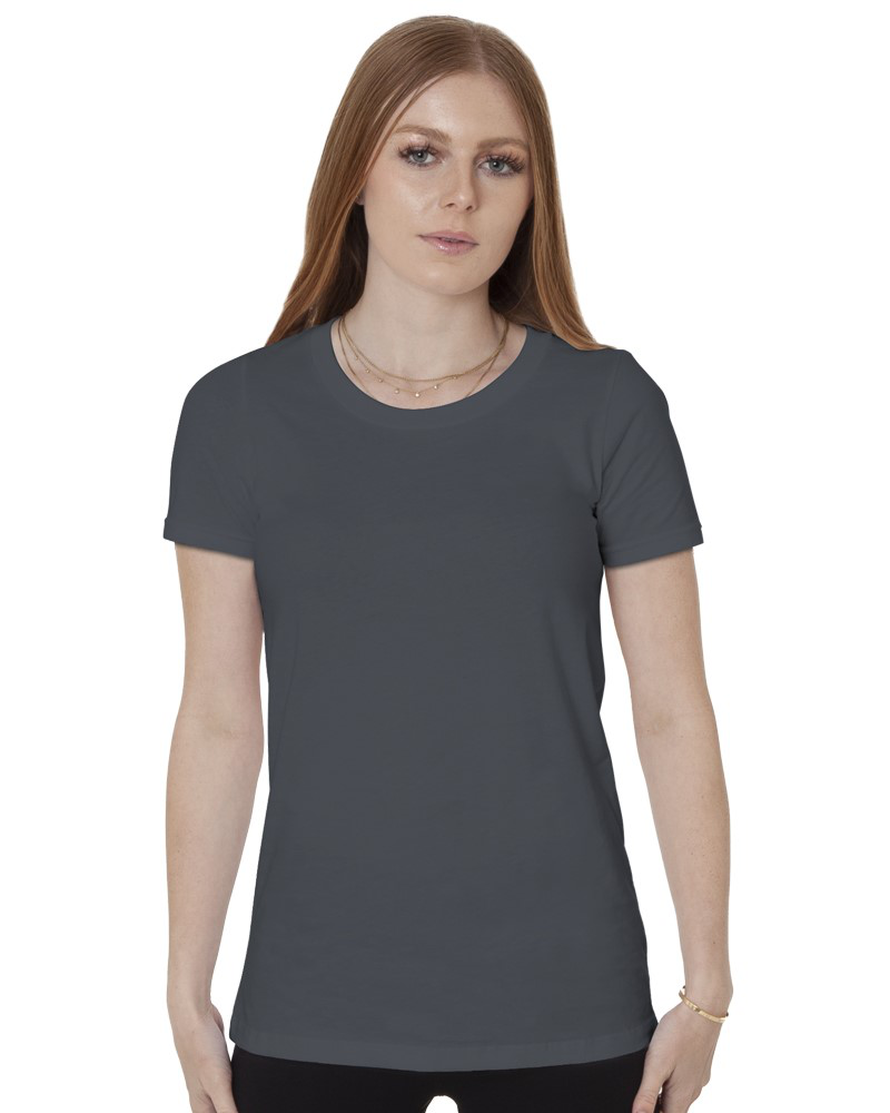 Bayside 5850 Made In USA Women's Fine Jersey Crew