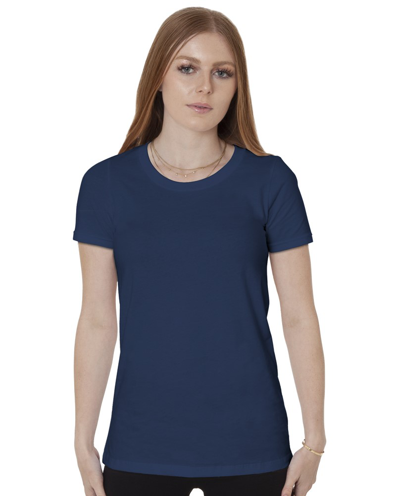 Bayside 5850 Made In USA Women's Fine Jersey Crew