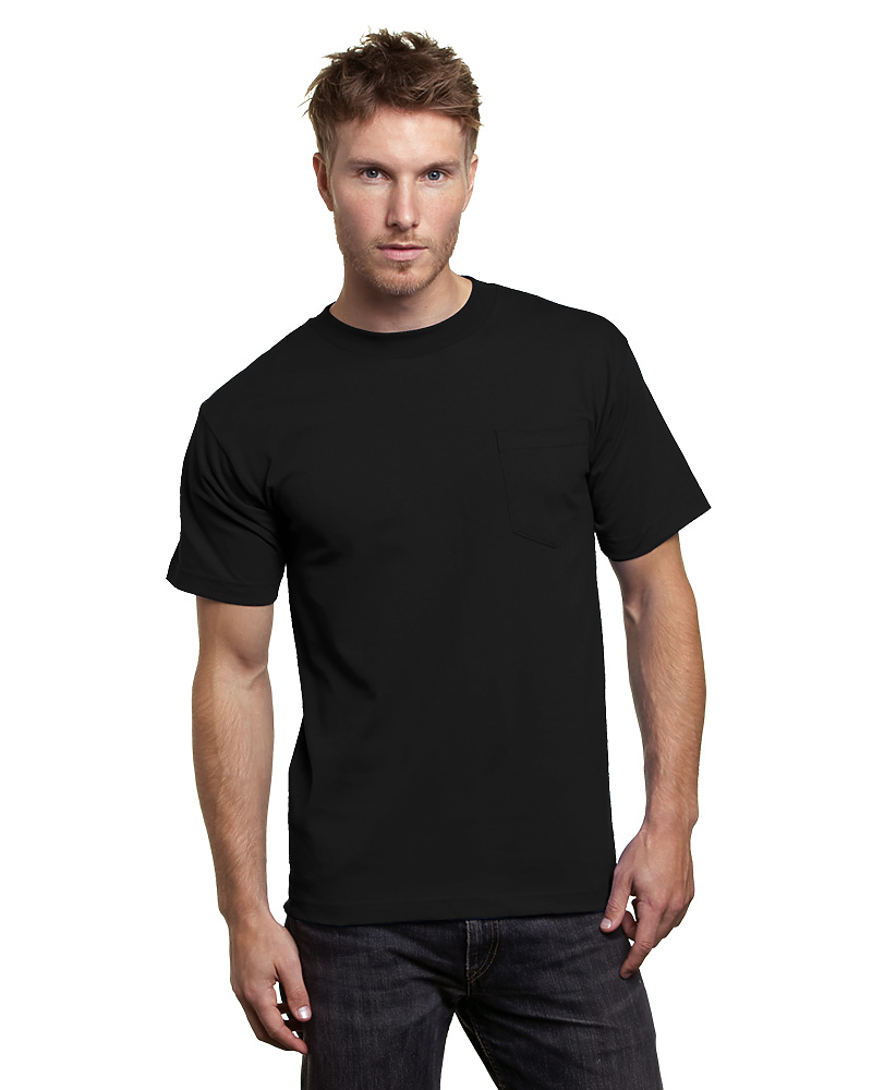Bayside 7100 USA Made Heavyweight Pocket T-Shirt 100% Cotton