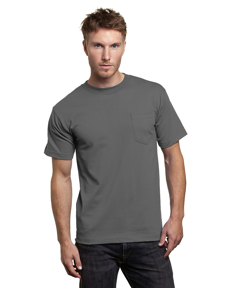 Bayside 7100 USA Made Heavyweight Pocket T-Shirt 100% Cotton