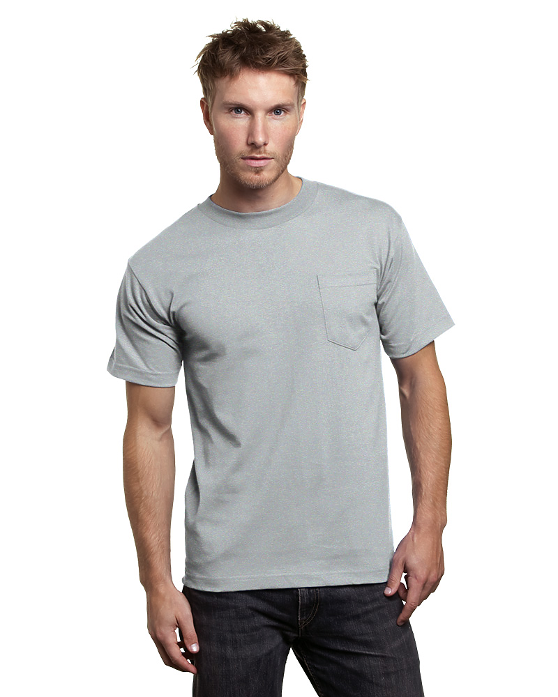 Bayside 7100 USA Made Heavyweight Pocket T-Shirt 100% Cotton