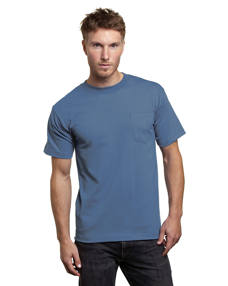 Bayside 7100 USA Made Heavyweight Pocket T-Shirt 100% Cotton