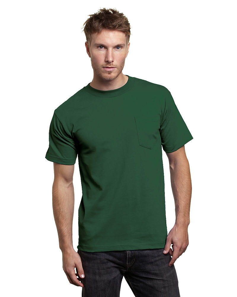 Bayside 7100 USA Made Heavyweight Pocket T-Shirt 100% Cotton