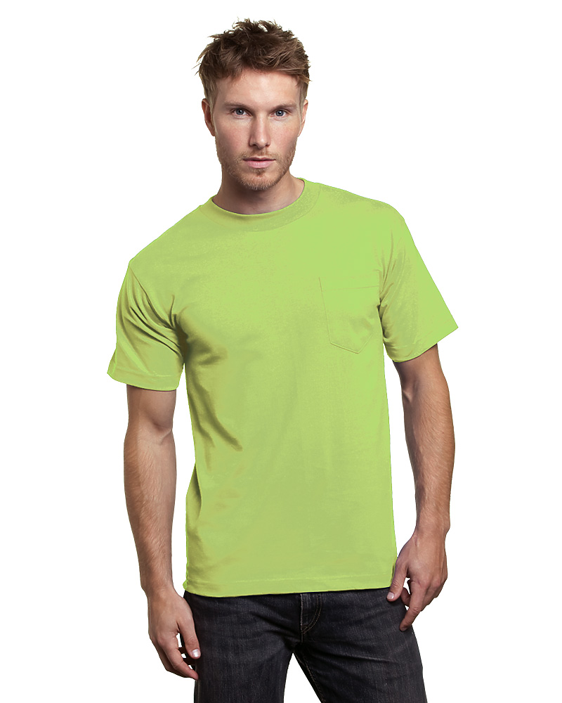 Bayside 7100 USA Made Heavyweight Pocket T-Shirt 100% Cotton