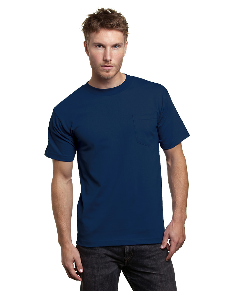 Bayside 7100 USA Made Heavyweight Pocket T-Shirt 100% Cotton