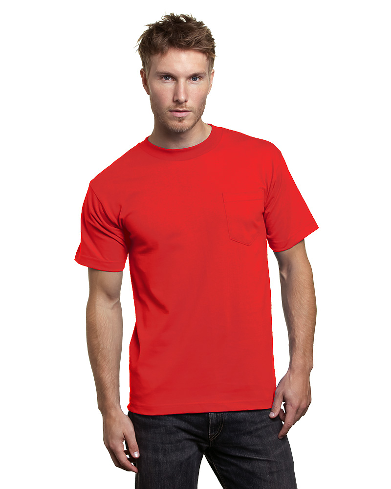 Bayside 7100 USA Made Heavyweight Pocket T-Shirt 100% Cotton