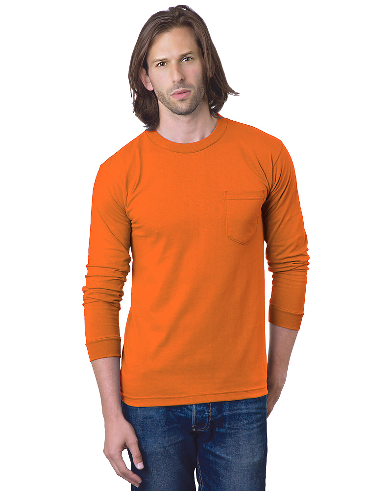 Bayside 8100 USA Made Heavyweight Long Sleeve Pocket T-Shirt