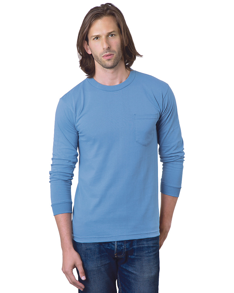 Bayside 8100 USA Made Heavyweight Long Sleeve Pocket T-Shirt