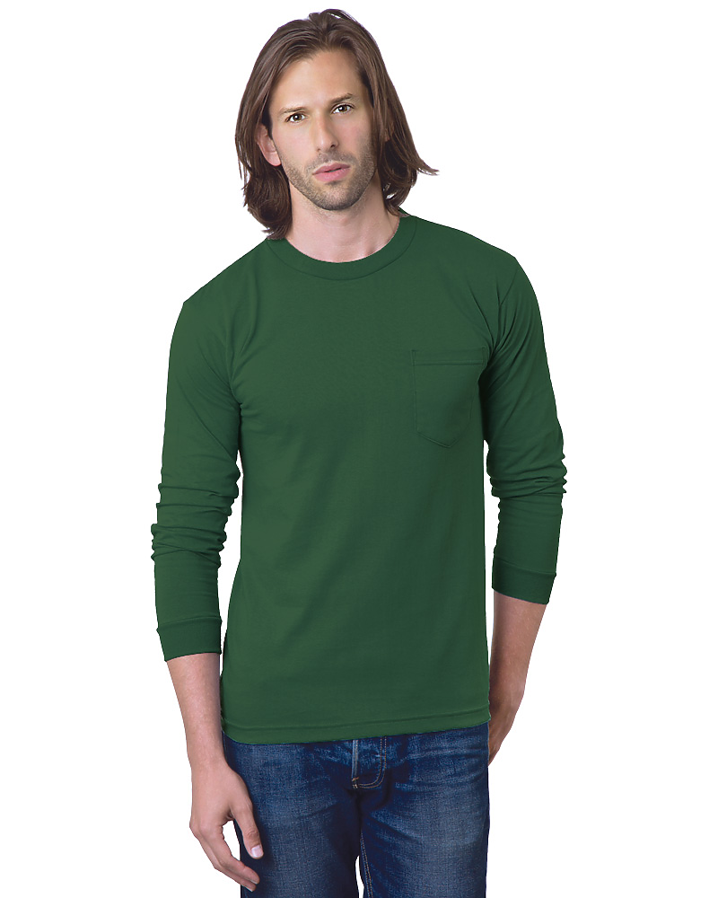 Bayside 8100 USA Made Heavyweight Long Sleeve Pocket T-Shirt