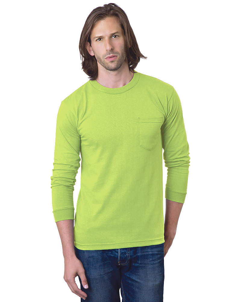 Bayside 8100 USA Made Heavyweight Long Sleeve Pocket T-Shirt