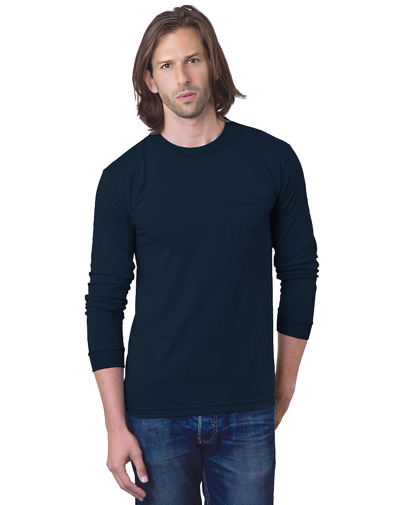 Bayside 8100 USA Made Heavyweight Long Sleeve Pocket T-Shirt