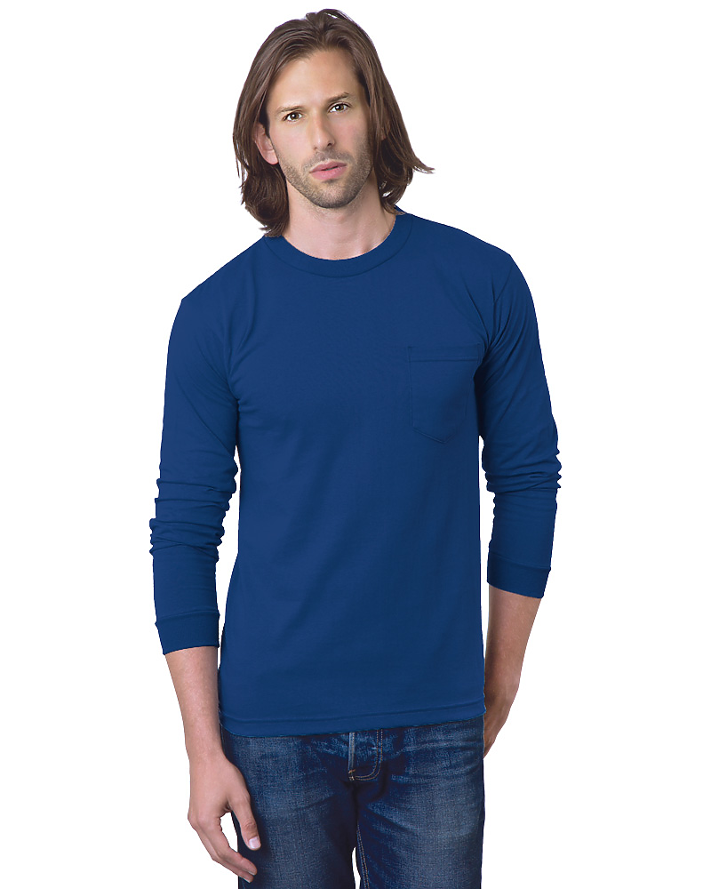 Bayside 8100 USA Made Heavyweight Long Sleeve Pocket T-Shirt