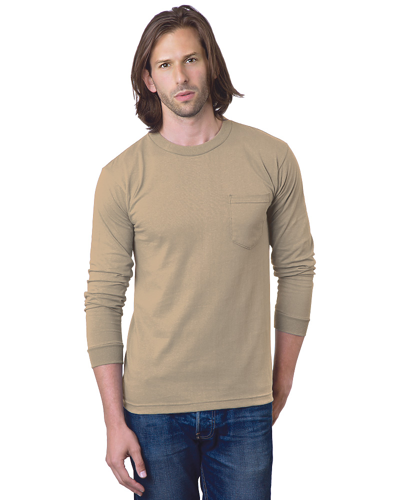 Bayside 8100 USA Made Heavyweight Long Sleeve Pocket T-Shirt