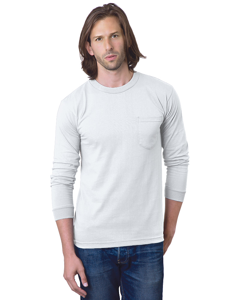 Bayside 8100 USA Made Heavyweight Long Sleeve Pocket T-Shirt