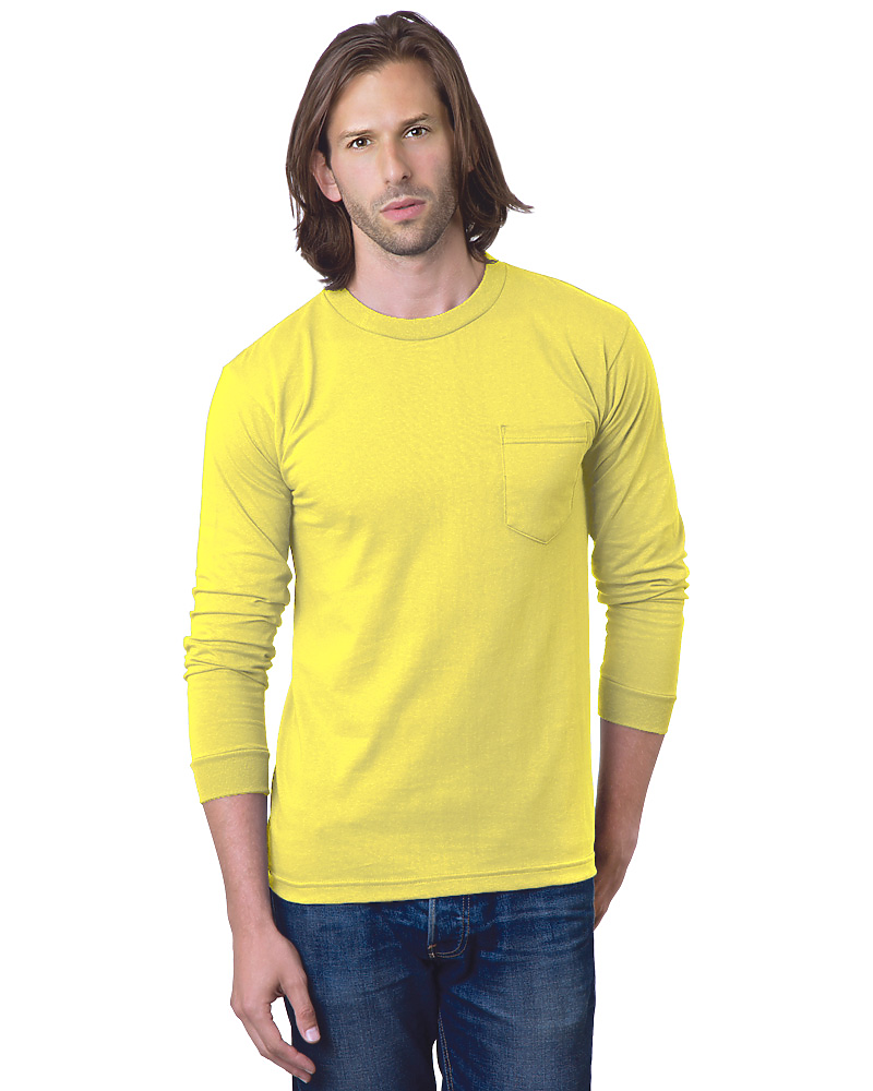 Bayside 8100 USA Made Heavyweight Long Sleeve Pocket T-Shirt
