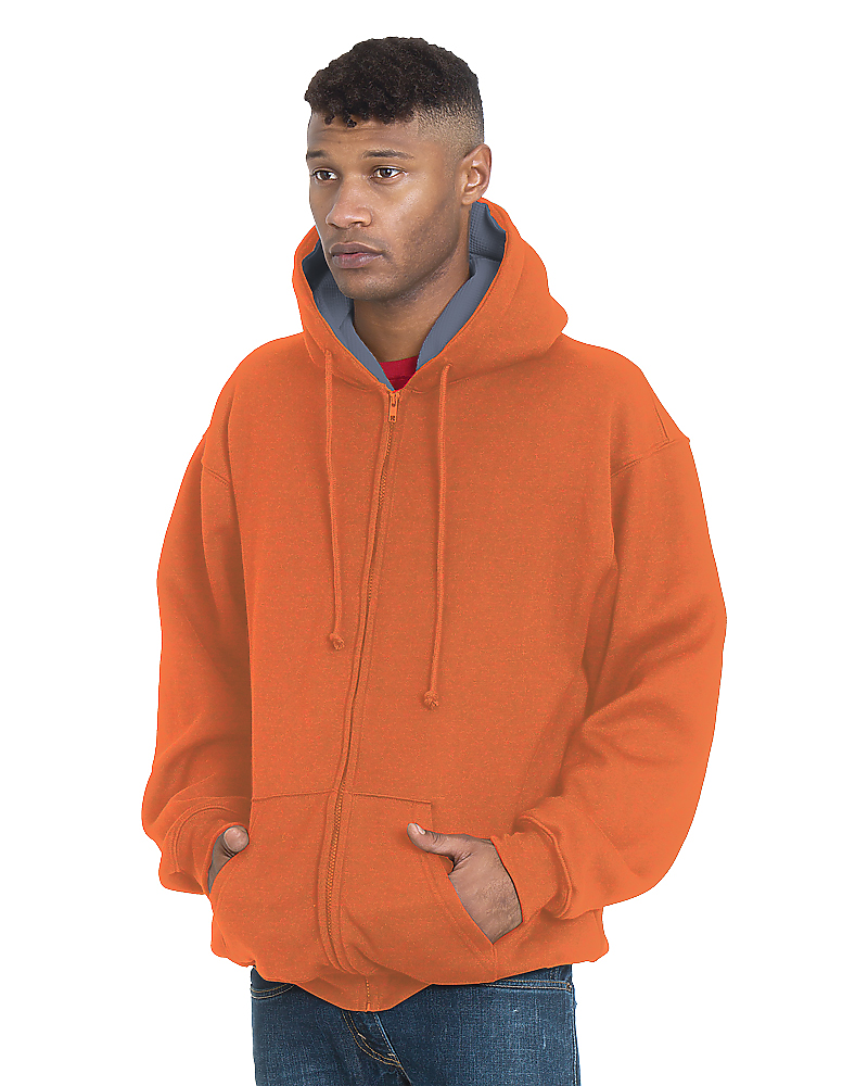 Bayside 940 USA Made Super Heavy 17oz. Thermal Lined Hooded Full Zip Fleece