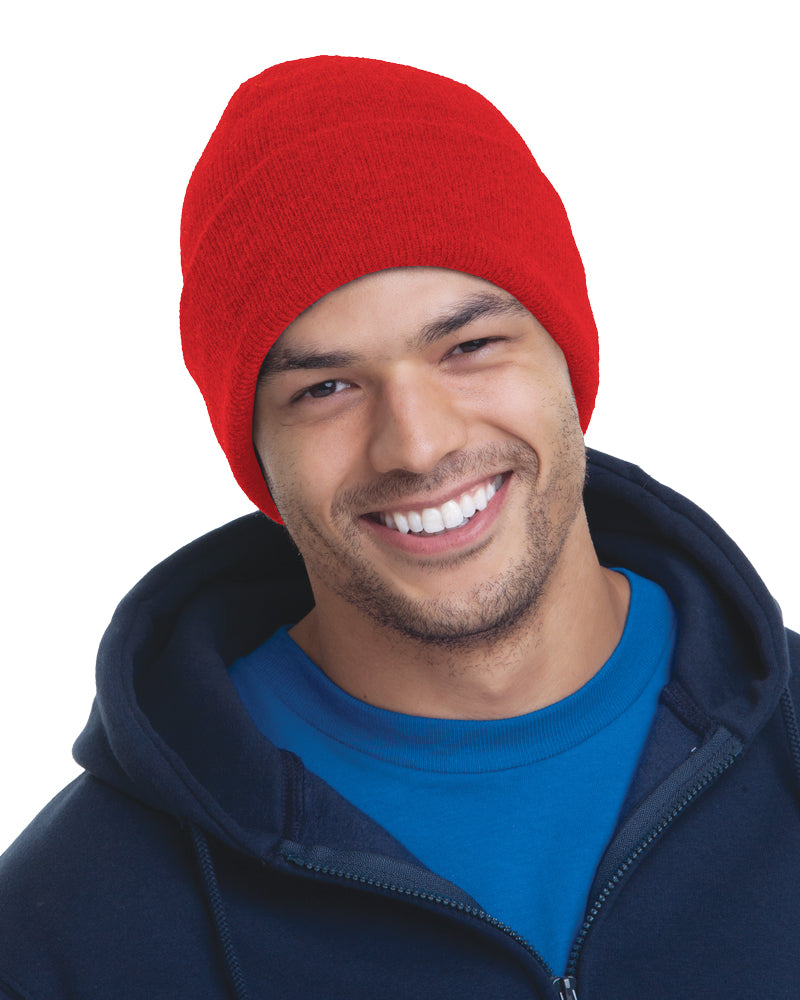 Bayside 3825 USA Made Unisex 12" Knit Cuff Beanie