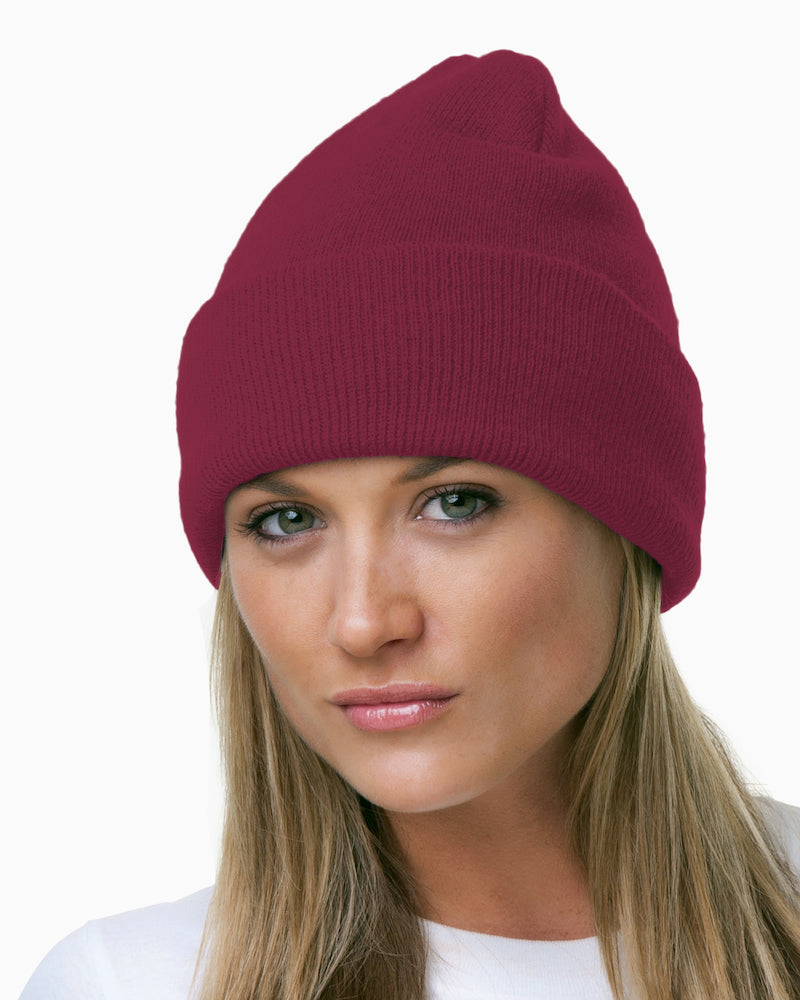 Bayside 3825 USA Made Unisex 12" Knit Cuff Beanie