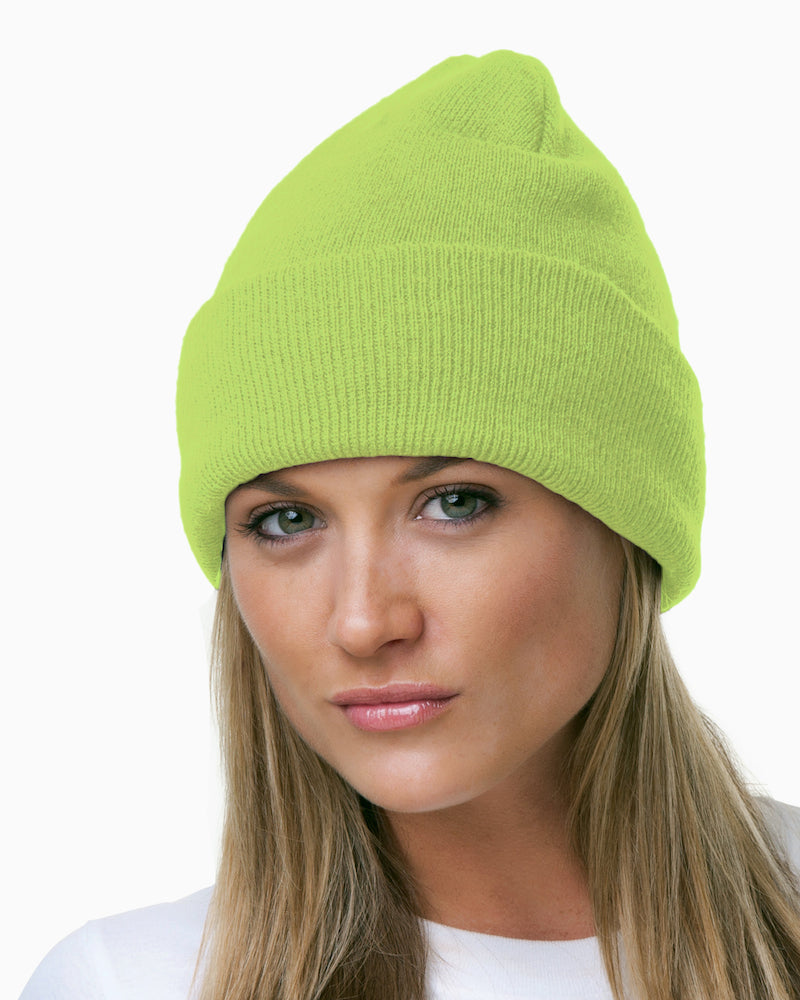 Bayside 3825 USA Made Unisex 12" Knit Cuff Beanie
